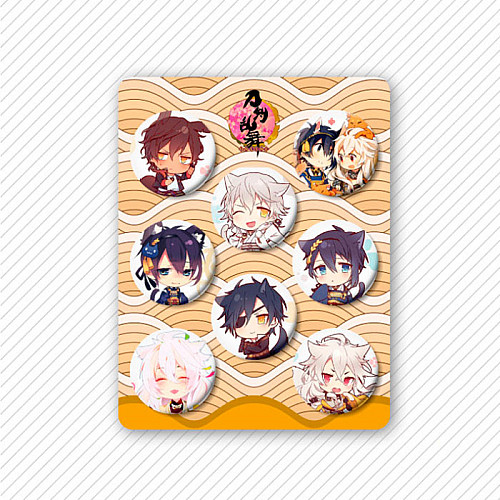 Набор значков Touken Ranbu Hanamaru 32мм 8шт (8160) Fan Girl