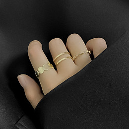 Кільця Трисекційні Золотисті K-POP (13632) Onesize Bioworld