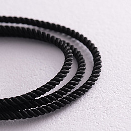 Шелковый шнурок с золотой застежкой (2 мм) кол02038 Оникс  55