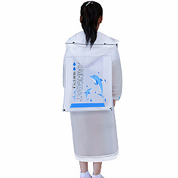 Плащ-дождевик Lesko 615 Dolphin детский водонепроницаемый M Белый