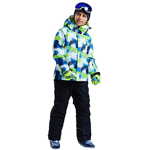 Зимняя лыжная куртка с капюшоном пэчворк DEAR RABBIT MZK02212 4T 108 см Разноцветный