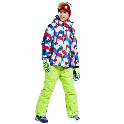 Зимняя лыжная куртка с капюшоном пэчворк DEAR RABBIT MZK02211 4T 108 см Разноцветный
