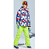 Зимняя лыжная куртка с капюшоном пэчворк DEAR RABBIT MZK02211 4T 108 см Разноцветный