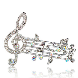 Брошь BROCHE Скрипичный ключ Ноты серебристая BRSF110840
