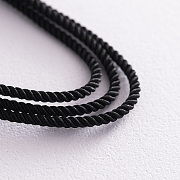 Шелковый шнурок с золотой застежкой кол00933 Оникс 50