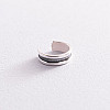 Серебряная серьга - каффа Линии 123109 Оникс 0.90 г