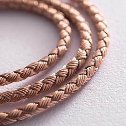 Шелковый шнурок с серебряной застежкой 18727 Оникс 45