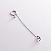 Серебряная серьга - каффа с фианитами 4998 Оникс 1.93 г Белый