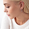 Серебряная серьга - каффа с фианитами 4998 Оникс 1.93 г Белый