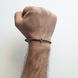 Мужской браслет Крест Zancan EXB712-N 11.10 г Серый