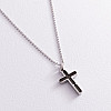 Мужское колье Крест из серебра ZANCAN EXC487-60 Оникс 5.40 г