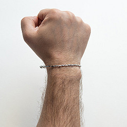 Серебряный мужской браслет ZANCAN ESB165 Оникс 5.1 г