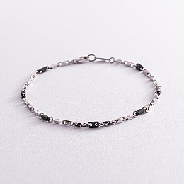 Серебряный мужской браслет ZANCAN ESB167-N Оникс 4.60 г