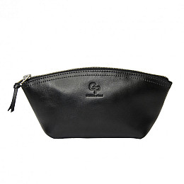 Косметичка Grande Pelle 805610 глянцевая кожа Черная 11 × 24 × 7.5