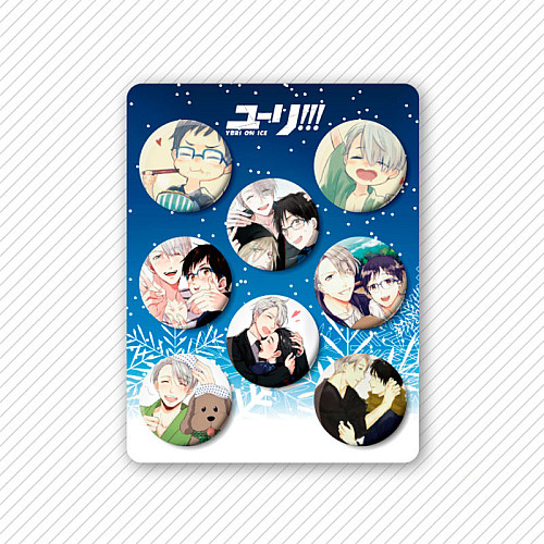 Набор значков Fan Girl Юри на Льду Yuri on Ice 8шт (14949)