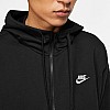 Бомбер чоловічий Nike M Nsw Club Hoodie Fz Ft L Чорний (BV2648-010)