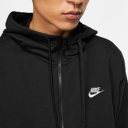 Бомбер чоловічий Nike M Nsw Club Hoodie Fz Ft S Чорний (BV2648-010)
