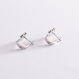 Детские серебряные серьги Hello Kitty (эмаль) 123070 Оникс