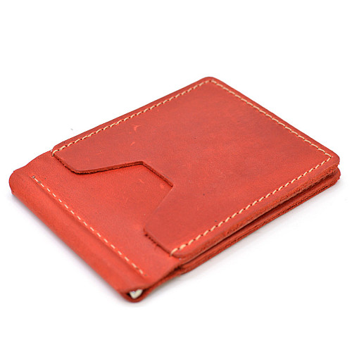 Кожаный зажим для денег красный RRc-hold-001 TARWA