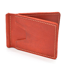 Кожаний затискач для грошей червоний RRc-hold-001 TARWA