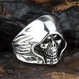Кольцо Win Перстень Череп 19.5 Стальной (23682)