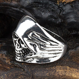 Кольцо Win Перстень Череп 19.5 Стальной (23682)