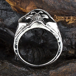 Кольцо Win Перстень Череп 19.5 Стальной (23682)