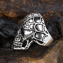 Перстень Win Череп Паутина 18.5 Стальной (27023)
