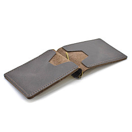 Кожаний затискач для грошей м'який коричневий GCc-hold-001 TARWA