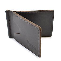 Кожаний затискач для грошей м'який коричневий GCc-hold-001 TARWA