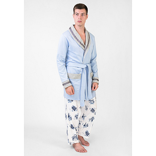 Жакет чоловічий Homewear Mad 45096G M Bleu (3700467745960)