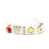 Браслет Biojoux BJB009 Kids Silicon Glitter White 4 GP Charms 15 см Білий