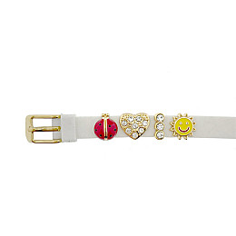 Браслет Biojoux BJB009 Kids Silicon Glitter White 4 GP Charms 15 см Білий