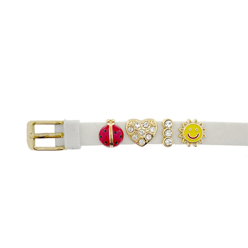 Браслет Biojoux BJB009 Kids Silicon Glitter White 4 GP Charms 15 см Білий