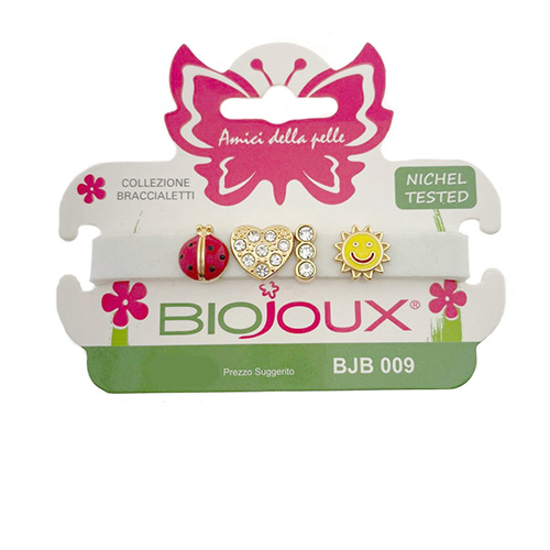 Браслет Biojoux BJB009 Kids Silicon Glitter White 4 GP Charms 15 см Білий