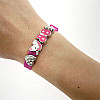 Браслет Biojoux BJB011 Kids Silicon Glitter Fuchsia 4 Rhodium Charms 15 см Рожевий