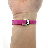 Браслет Biojoux BJB011 Kids Silicon Glitter Fuchsia 4 Rhodium Charms 15 см Рожевий