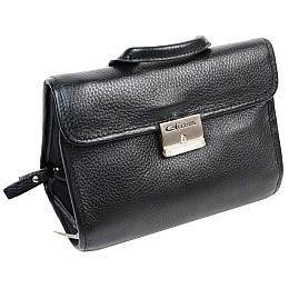 Мужская кожаная барсетка сумка Giorgio Ferretti Черный (Ef043 black)