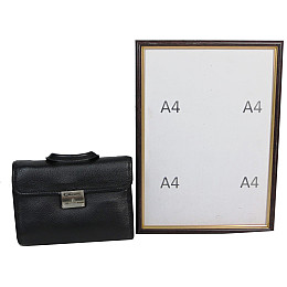 Мужская кожаная барсетка сумка Giorgio Ferretti Черный (Ef043 black)