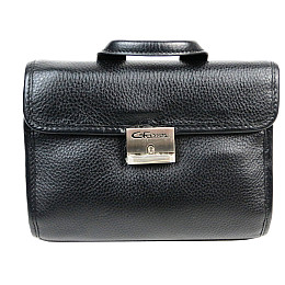 Мужская кожаная барсетка сумка Giorgio Ferretti Черный (Ef043 black)