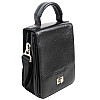 Вертикальная мужская кожаная барсетка сумка Giorgio Ferretti Черный (EF172 black)