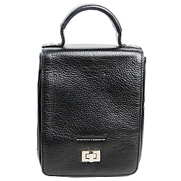 Вертикальная мужская кожаная барсетка сумка Giorgio Ferretti Черный (EF172 black)