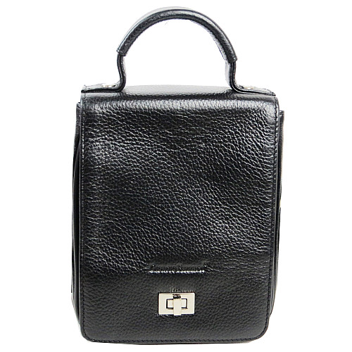 Вертикальная мужская кожаная барсетка сумка Giorgio Ferretti Черный (EF172 black)