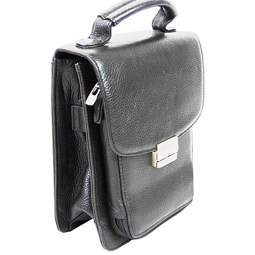 Кожана чоловіча барсетка Giorgio Ferretti Чорний (EF053 black)