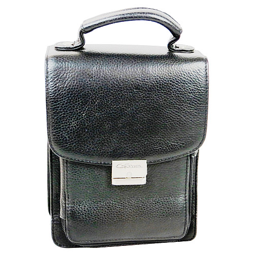 Кожана чоловіча барсетка Giorgio Ferretti Чорний (EF053 black)