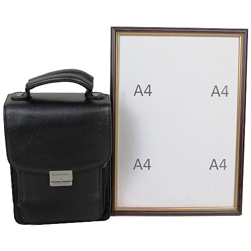Кожана чоловіча барсетка Giorgio Ferretti Чорний (EF053 black)