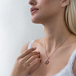 Золотая подвеска Звезда Давида п03323 Оникс