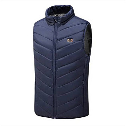 Жилетка з підігрівом від повербанка Lesko USB M01-9S S Blue 9 зон підігріву