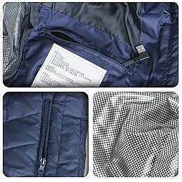 Жилетка з підігрівом від повербанка Lesko USB M01-9S S Blue 9 зон підігріву