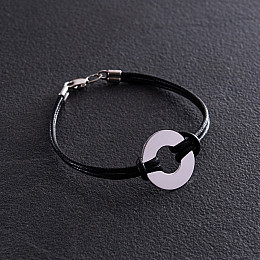 Мужской серебряный браслет 905-01409 Оникс 19